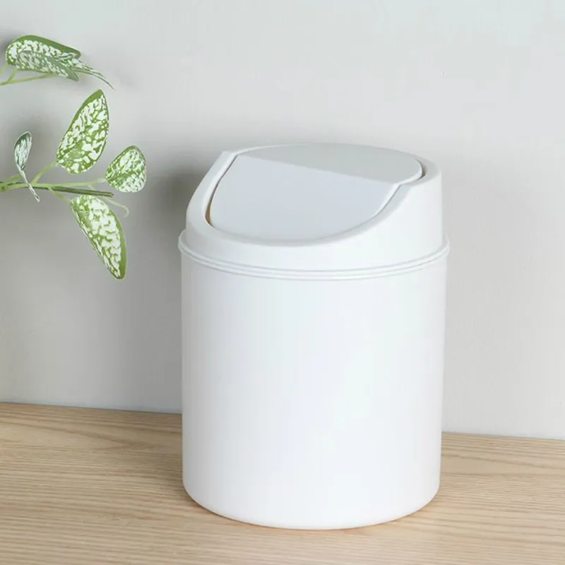 Countertop Mini Trash Can Swing Lid Removable Cover Table