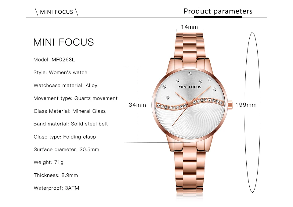Мини фокус женские часы Топ Бренд роскошные женские ультра тонкие часы из нержавеющей стали водонепроницаемые часы кварцевые наручные часы для женщин 0263