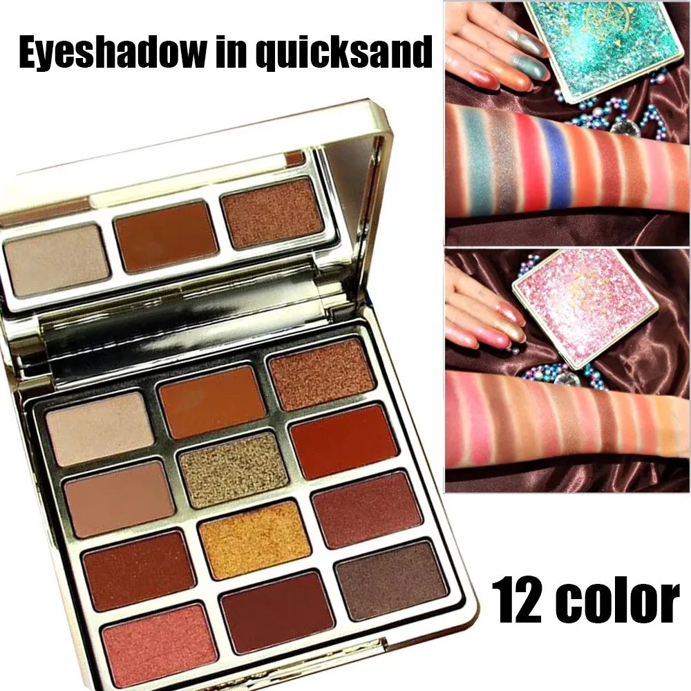 

4 Style 12 Color Fashion Cosmetic Powder Eyeshadow Pallete Makeup Natural Shimmer Palette Gliltter Pigment Shine Nude Blush C528