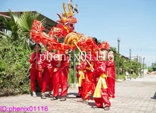 

5.5M children size LED lights CHINESE DRAGON DANCE silk Folk Festival Celebration Costume 6 children to play party costume stage