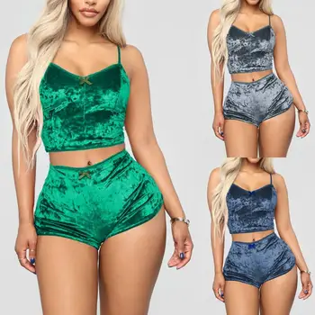 

2019 Women 2 Pcs Summer Autumn New Fashion Sleeveless Split 2 Piece Set High-waist Casual Short Pants Casual Outfit Sportswear
