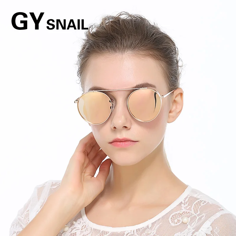 GYsnail классические мужские Солнцезащитные очки женские круглые металлические