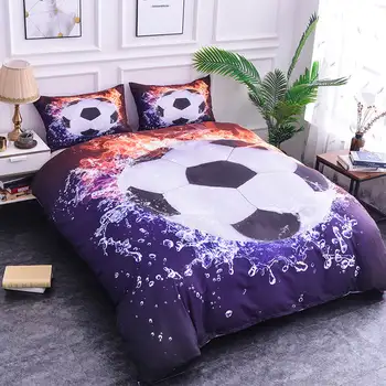 

ZEIMON 3pcs Comforter Flame Football 3D Printed Bedding Sets Duvet Cover Bed Set Twin Double Queen size Home Decor Bedclothes