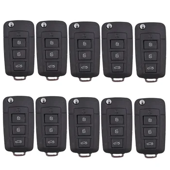 

KEYECU 10 Pcs/lot Modified Replacement Folding Remote Key Shell Case Fob 3+1B for Kia Cerato Forte Spectra Optima