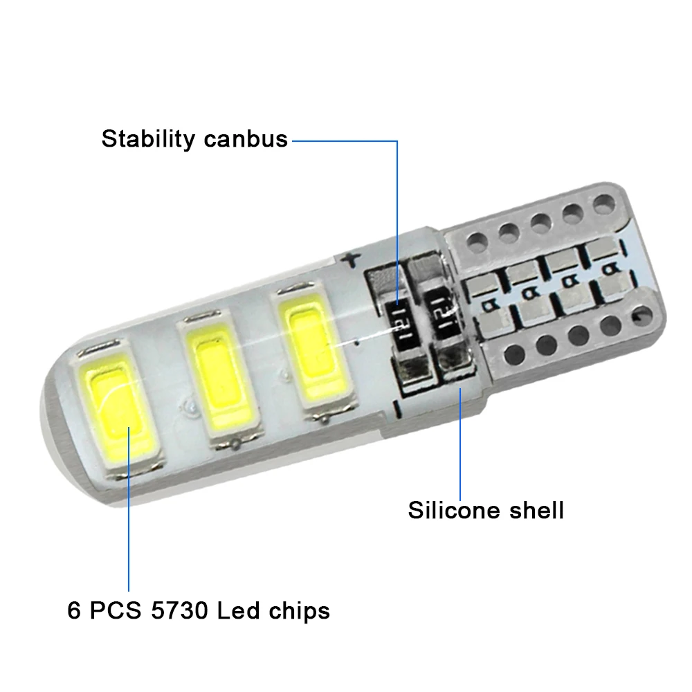 Современный автомобильный светодиодный светильник xt10 W5W 6 led 5630 t10 6SMD 5730 боковая