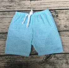 2017 crianças roupas de verão para meninos e meninas por atacado boutique menino adolescente calções Novo estilo de moda shorts Seersucker
