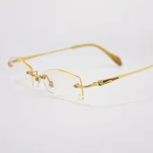 Изысканные женские очки близорукость очки с оправой из чистого титана без оправы, со стразами модные женские очки