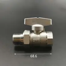 Женский на обоих концах для подключения внешних устройств к Никель покрытием латунный шаровой клапан с ручка в виде бабочки DN15 1/" BSP Температура 0-120C Давление 16 бар