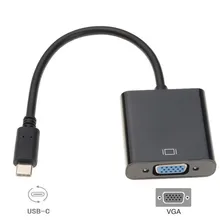 USB 3,1 Тип C к VGA адаптер конвертер USB-C Тип с разъемами типа C и VGA 1080 P кабель для samsung Galaxy S9 S8 VGA кабель ноутбука