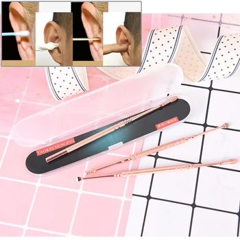 

3Pcs/Set Stainless Steel Ear Pick Double-ended Earpick Ear Wax Curette Remover Ear Cleaner Spoon Spiral Ear Clean Tool