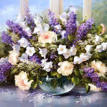 Картина в рамке на стене льняная картина маслом по номерам абстрактный Рисунок по номерам уникальная краска для подарков по номерам Лаванда