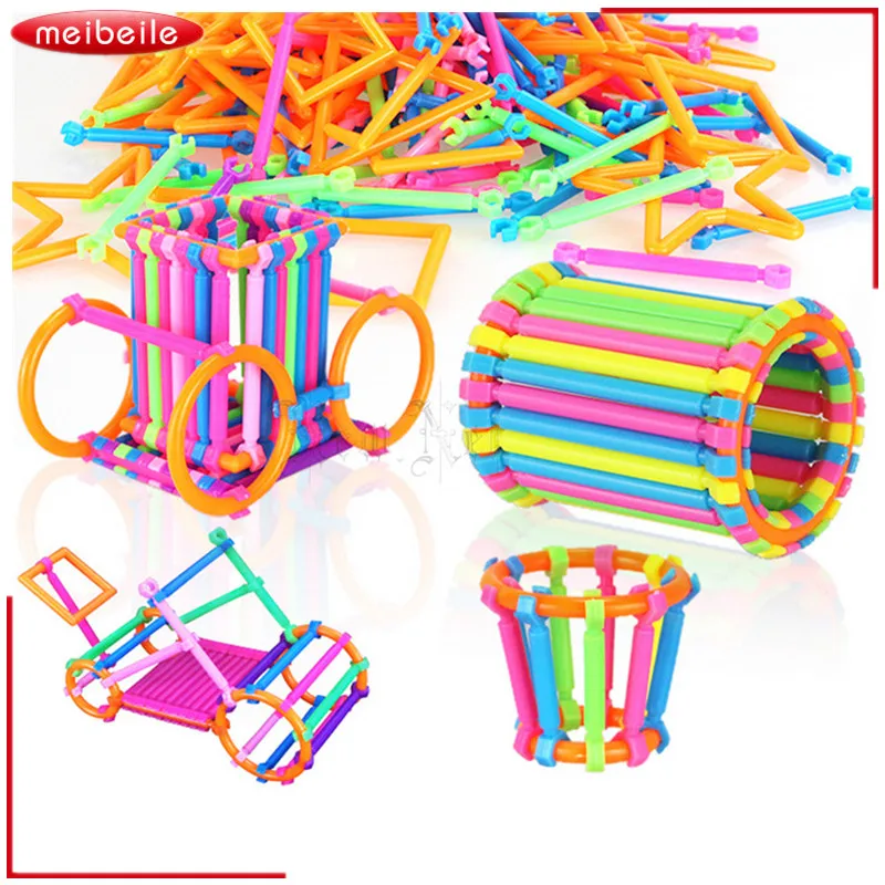 

150Pcs/Lot Assembled Building Blocks DIY Smart Stick Plastic Blocks Imagenation and Creativity Educational Learning Toys
