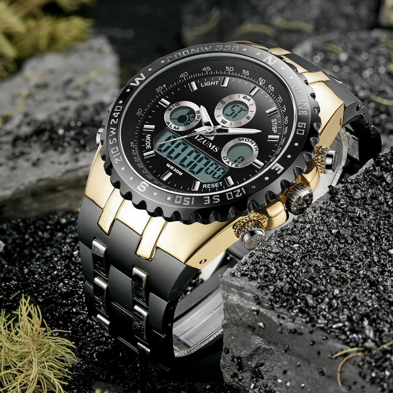 Luxury Brand Mizums Men Fashion Sport Watches Men's Quartz Digital Analog Clock Man Full Steel Wrist Watch relogio masculino free shipping (10)