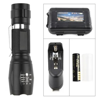 

PROBE SHINY Dual Light Source Flashlight Telescopic Focusing Rechargeable Light LED Torch Light linterna Ultra Bright torch