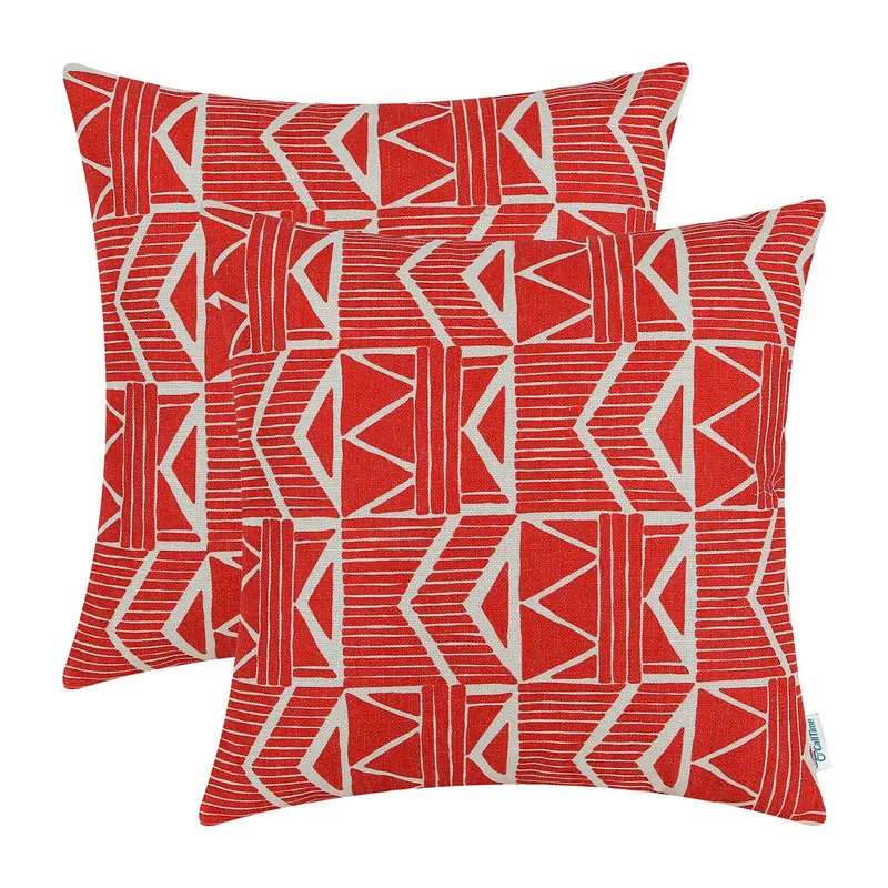 

2PCS CaliTime Decorative Pillows Shell Cushion Cover Home Sofa Geometric 45cmX45cm and 50cmX50cm