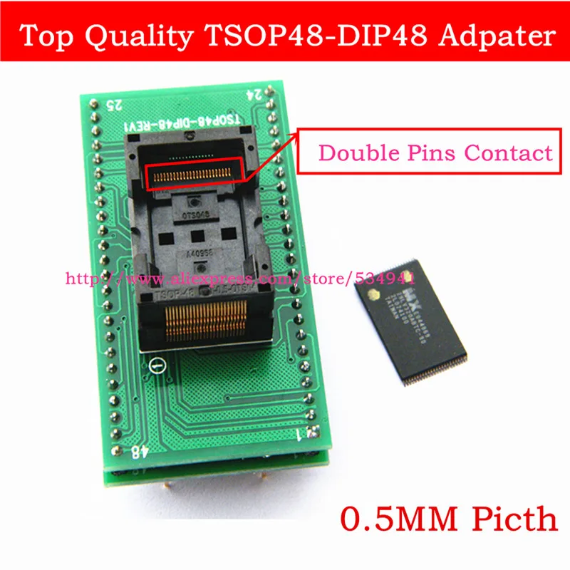 Высокое качество TSOP48 к DIP48 адаптер, TSOP48 тестовое гнездо 0,5 мм Pitchfor RT809F RT809H& XELTEK USB программатор