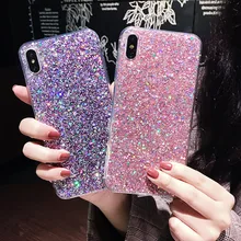 Блеск порошок блестки мягкий чехол для samsung Galaxy S10 Lite plus M10 A20 A30 A40 A50 A70 J4 J6 A7 A6 A8 A9S fundas чехол