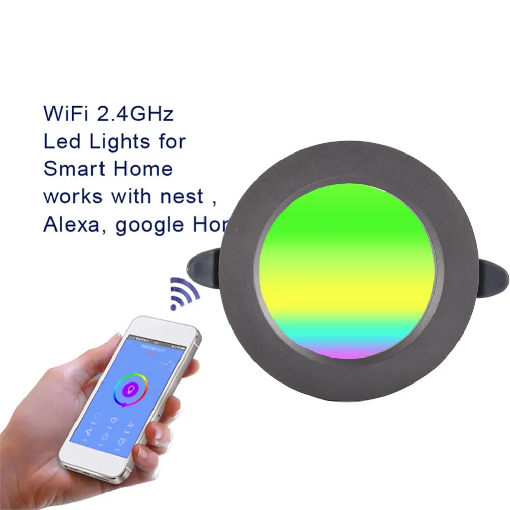 

WiFi Smart Light Downlight RGBWhite Wake-Up Lights Compatible with Alexa and Google Assistant WiFi Smart Light Bulb Lamps