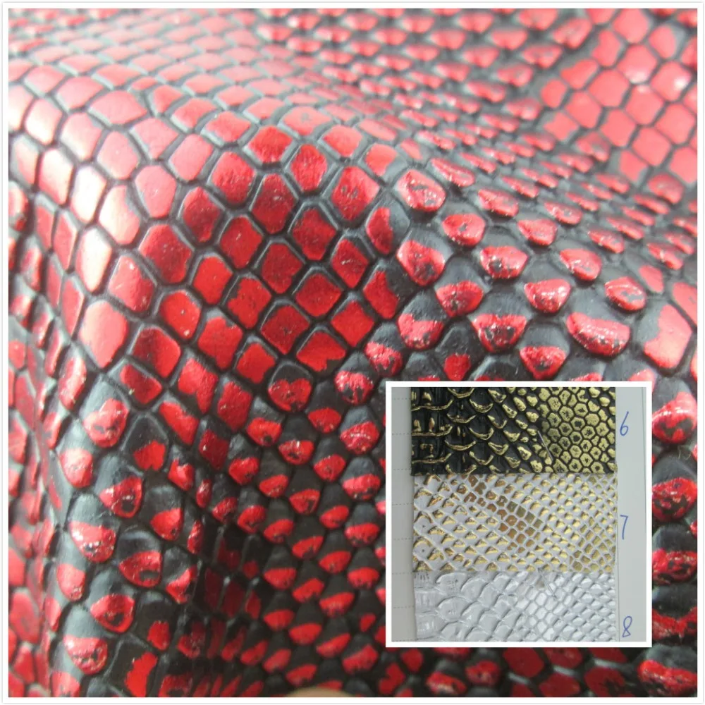 

3D serpentine glitter style toughness faux leather fabric Semi PU synthetic leather 18 color textile fabric soft to backpack bag