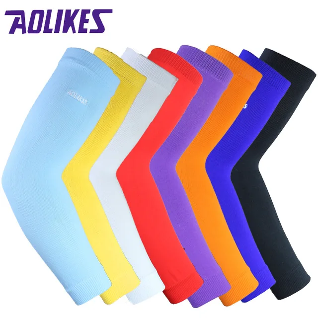 AOLIKES 1 قطعة مدفئات للذراع مرونة كرة السلة الذراع كم الطائرة شارة تنفس الدراجات وسادات الكوع دعم ضغط