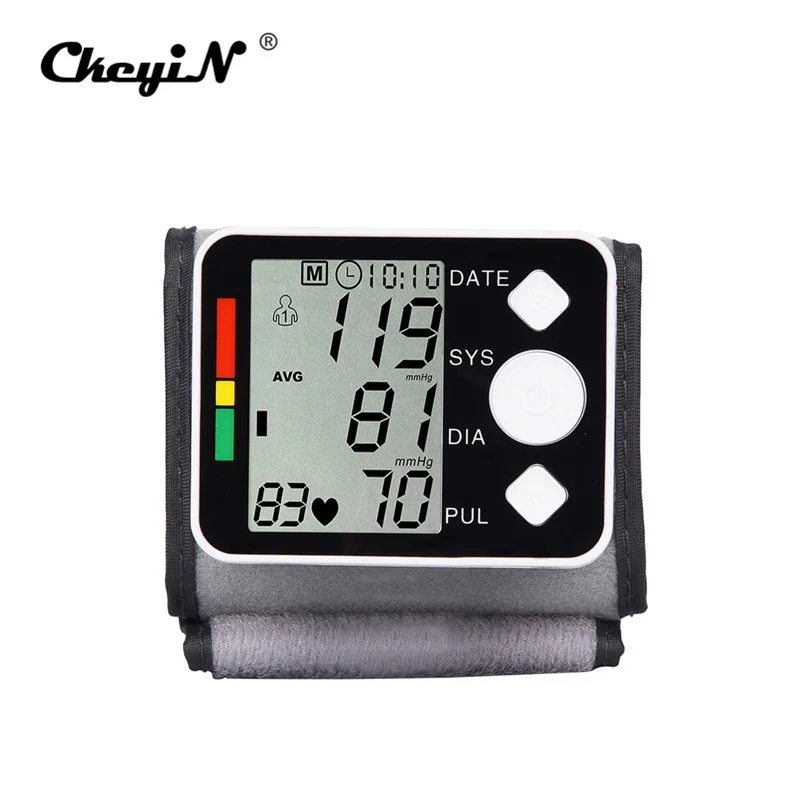 

High-definition Digital Cuff Tonometer LCD Display Screen Wrist Blood Pressure Monitor Device Heart Pulse Rate Meter Tensiometer