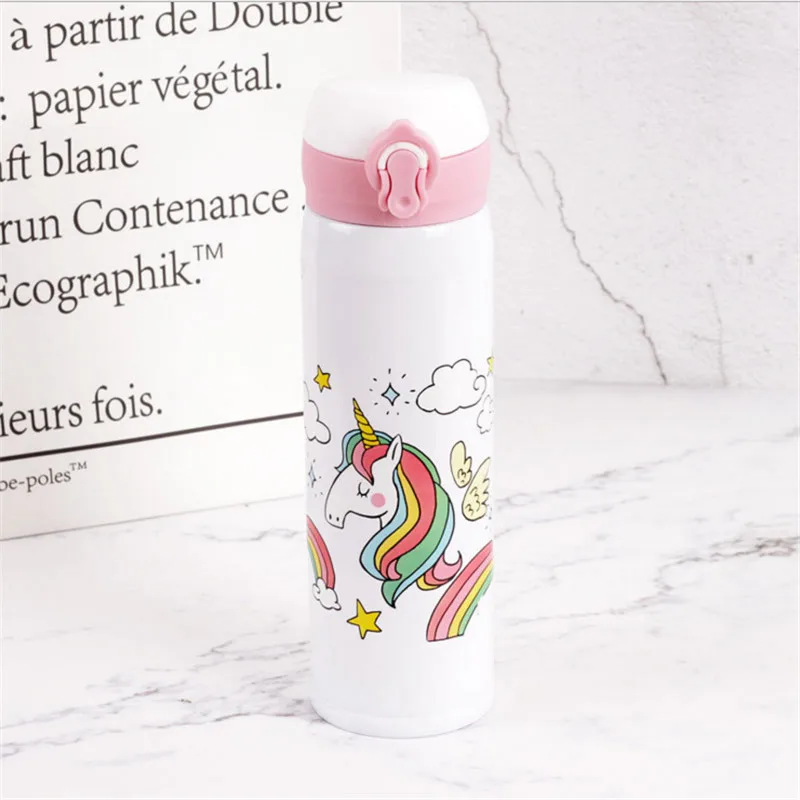 7 Бутылка для воды Rainbow Unicorn Sport Garrafa De Agua Пластиковый шейкер переносная Питьевая Бутылка Чашка/термобутылка из нержавеющей стали. Q - Цвет: 7