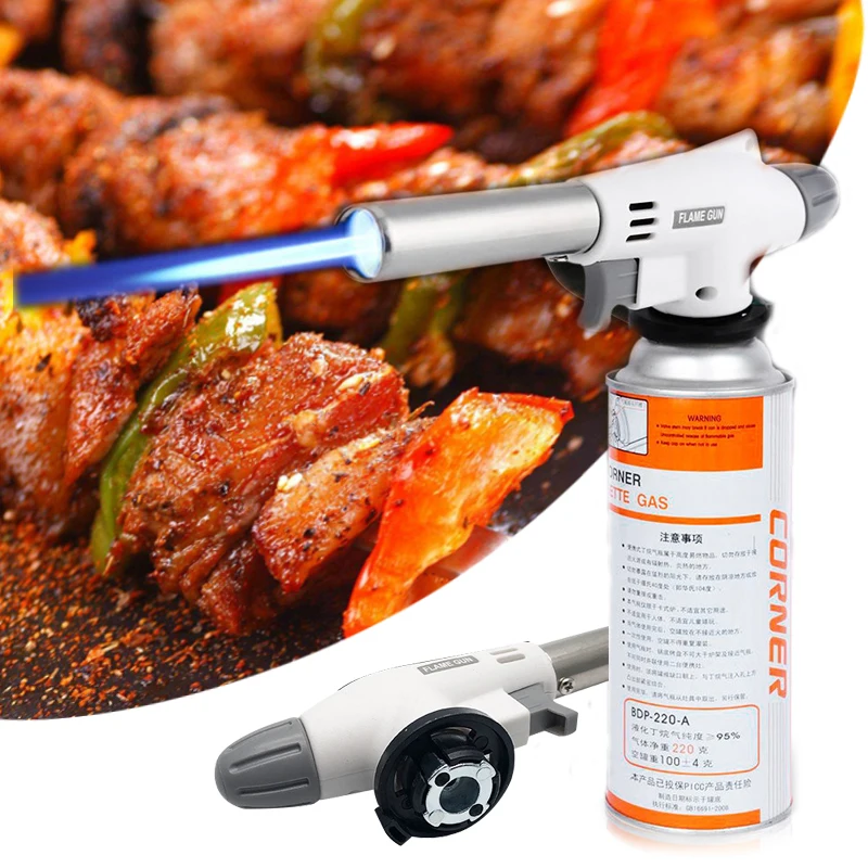 

1pc BBQ Guns Lighter Gas Blow Torch Automatic Welding Gun Ignition Burner Outdoors Butane Gas Kitchen Torch For Camping Equipmen