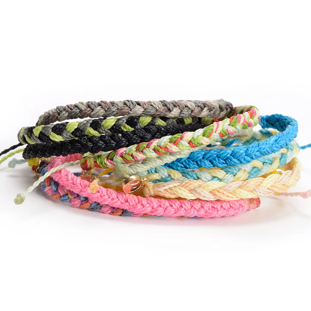 

Top pura Aliexpress jewelry Pulseras Romantic Metal Tag bracelets for women braided rope cord string bracelet findings femme