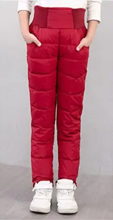 Повседневные зимние штаны для мальчиков и девочек толстые теплые штаны с хлопковой подкладкой водонепроницаемые лыжные штаны с эластичной резинкой на талии для маленьких детей возрастом от 3 до 10 лет - Цвет: 02