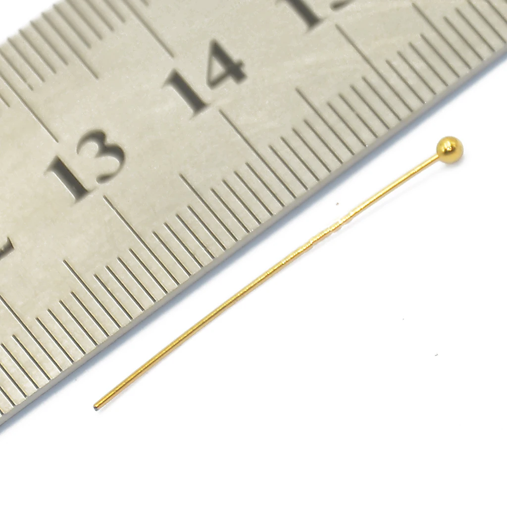 100pcs 30mm GOLD PLATED Head Eye Ball Pins Finding Brass BALL PINS HEADPINS
