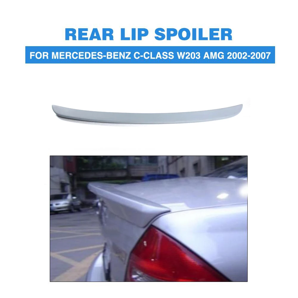 

Rear Trunk Boot Spoiler Lip Wing For Mercedes-Benz C-Class W203 AMG 2002-2007 PU Unpainted Grey Primer Car Tuning Parts