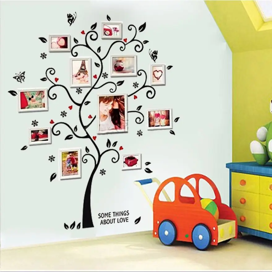 100*120Cm/40*48in 3D DIY Removable Photo Tree Pvc Wall Decals/Adhesive Wall Stickers Mural Art Home Decor