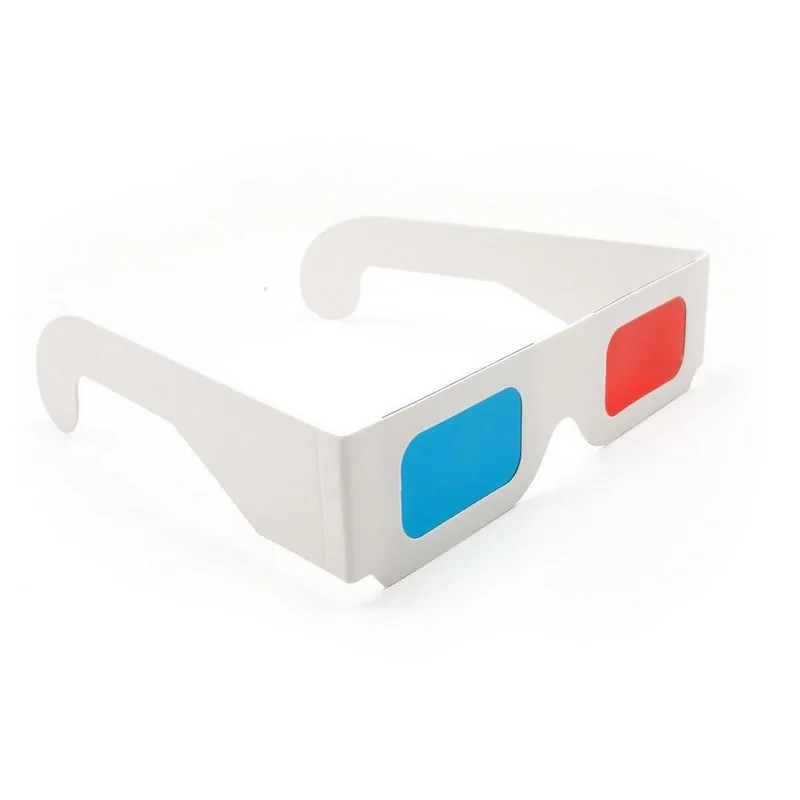100 Pairs Universal Paper 3D Glasses Red Cyan Anaglyph Glasses for Movies image 2