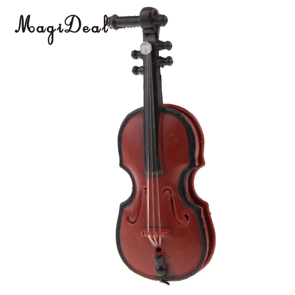 MagiDeal 1/12 Scale Dollhouse Miniature Musical Instrument Plastic Violin Model Figures Display Decor Acc for Dolls Home Office