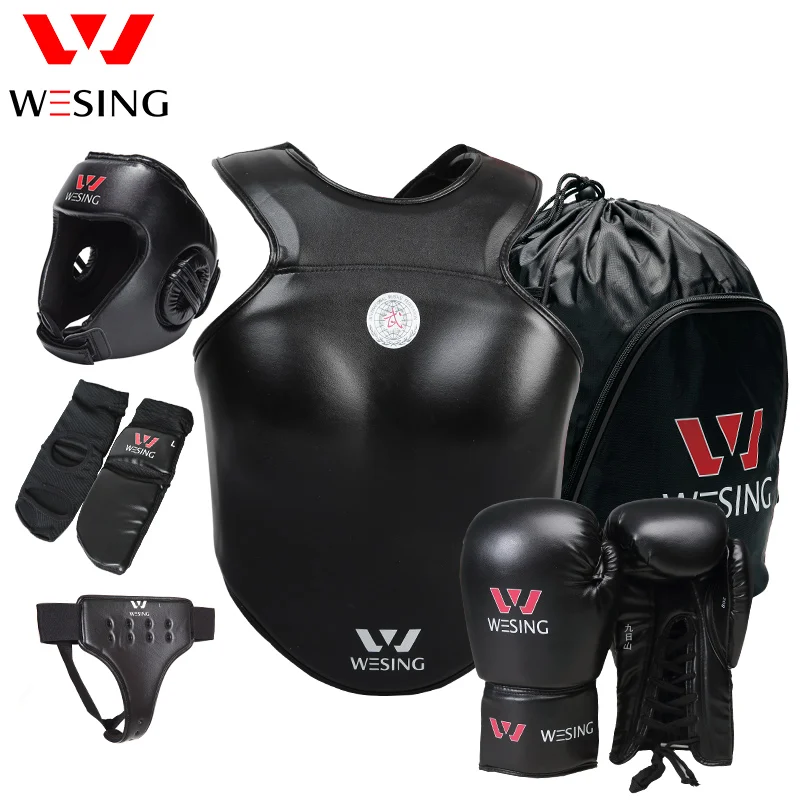 Wesing Sanshou, защита для ног на груди, защита для рук, каратэ, Экипировка для таэквондо спарринга, набор для бокса, защита тела, 6 шт., комплект оборудования