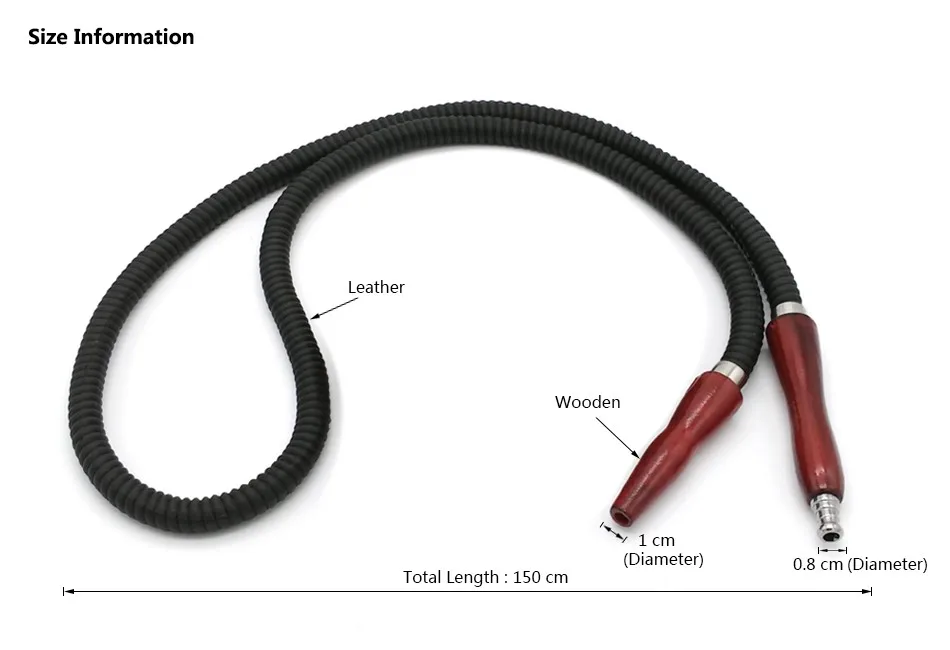 1,5 м кожаный и деревянный шланг для кальяна/водопровод/Sheesha/Chicha/Narguile аксессуары SH-504