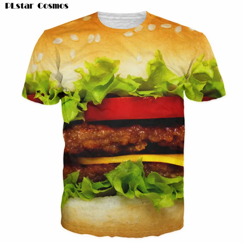 

women men harajuku Cheese Burger T-Shirt hamburguesa camiseta Cheeseburger or Hamburger tShirt Summer t shirt tops 3d tee tees