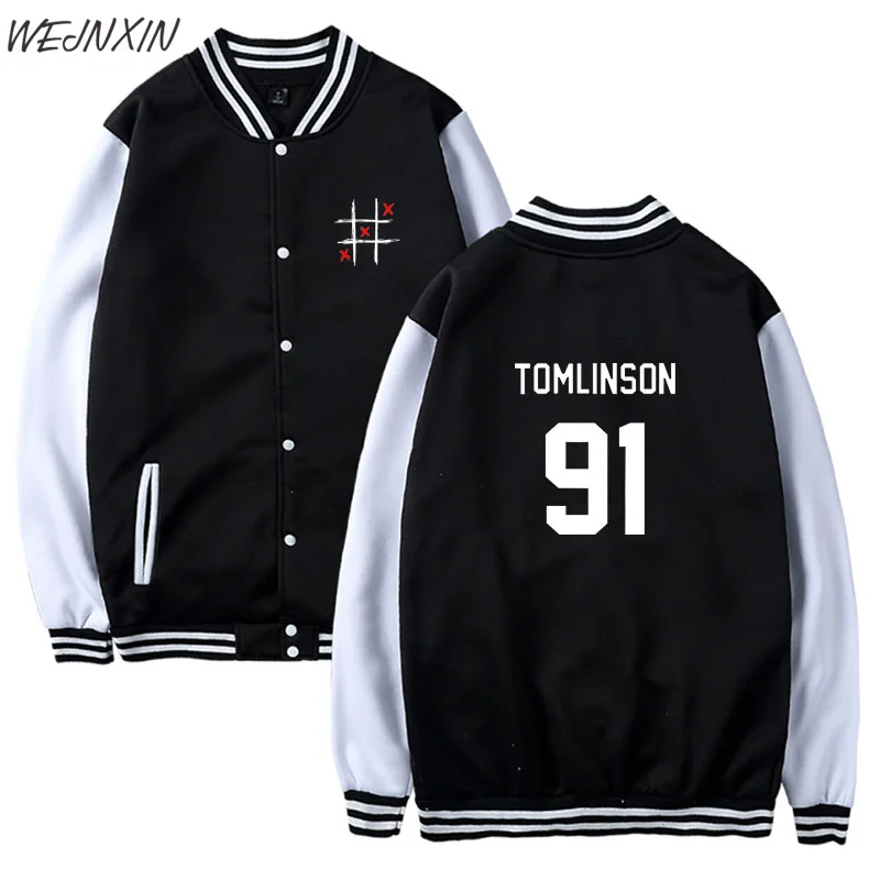 

WEJNXIN Louis Tomlinson Single Breasted Hoodies Women Men Unisex Miss You Sweatshirt Hip Hop One Direction Patchwork Streetwear