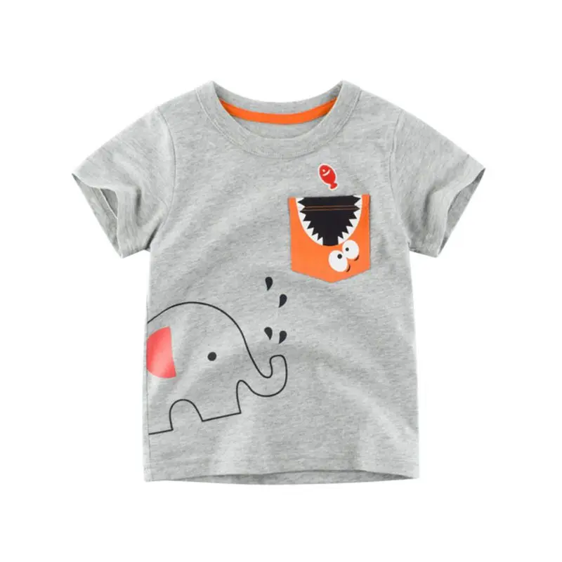 

Baby T-Shirts For Boys Summer Kids Cotton Cartoon Animal Print T-shirt Tops Blouse Short Sleeve Children Boy Tee Shirts