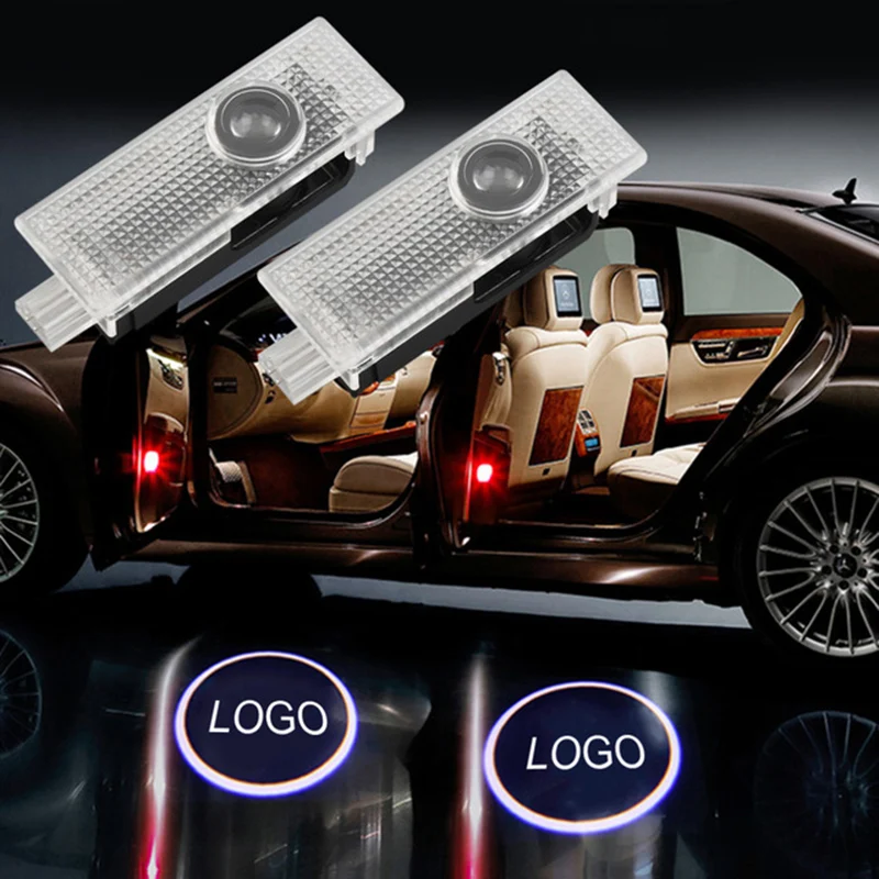 

2PCS AZGIANT 12V 5W Car Door Laser Projector Welcome Light Car Logo Warning Lamp Easy to Install Resistant PC Material