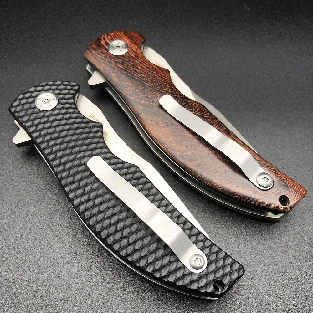 ZT0606 tactical folding knife 8cr13mov blade G10 wood handle camping survival pocket knives ball bearing flipper outdoor Tools