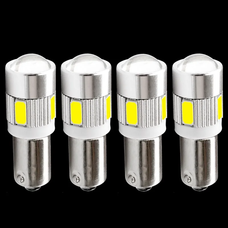 4pcsT11 T4W 233 BA9S 5630 5730 SMD 6 светодио дный купола Светодиодная Лампочка для парковки двери свет лампы 12 В белый синий цвет красный, желтый зеленый