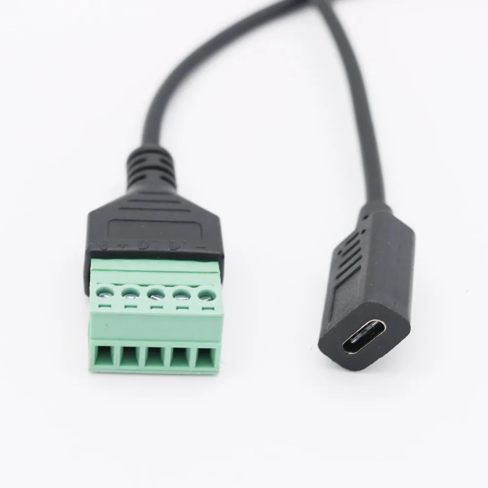 1 шт. Женский адаптер USB 3 Type C на 5 контактный винтовой Коннектор с защитой для