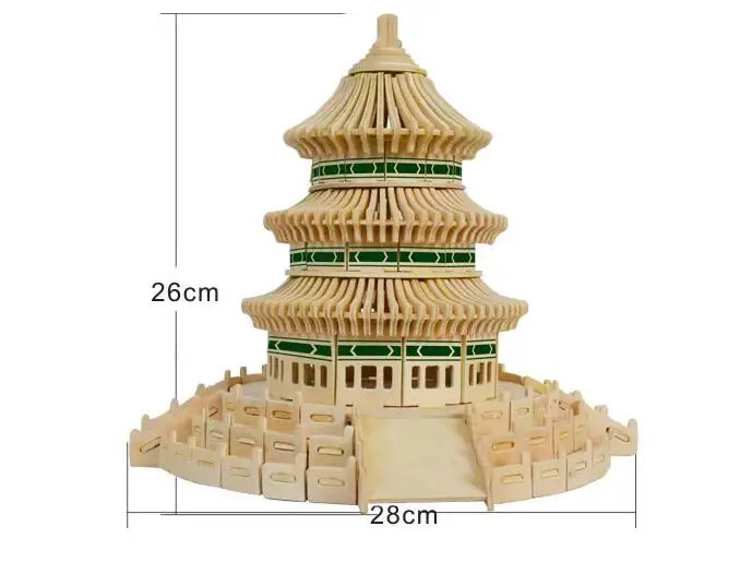 Моделирование Храм Неба модели здания 3d трехмерные деревянные головоломки игрушки для детей Diy ручной работы деревянный