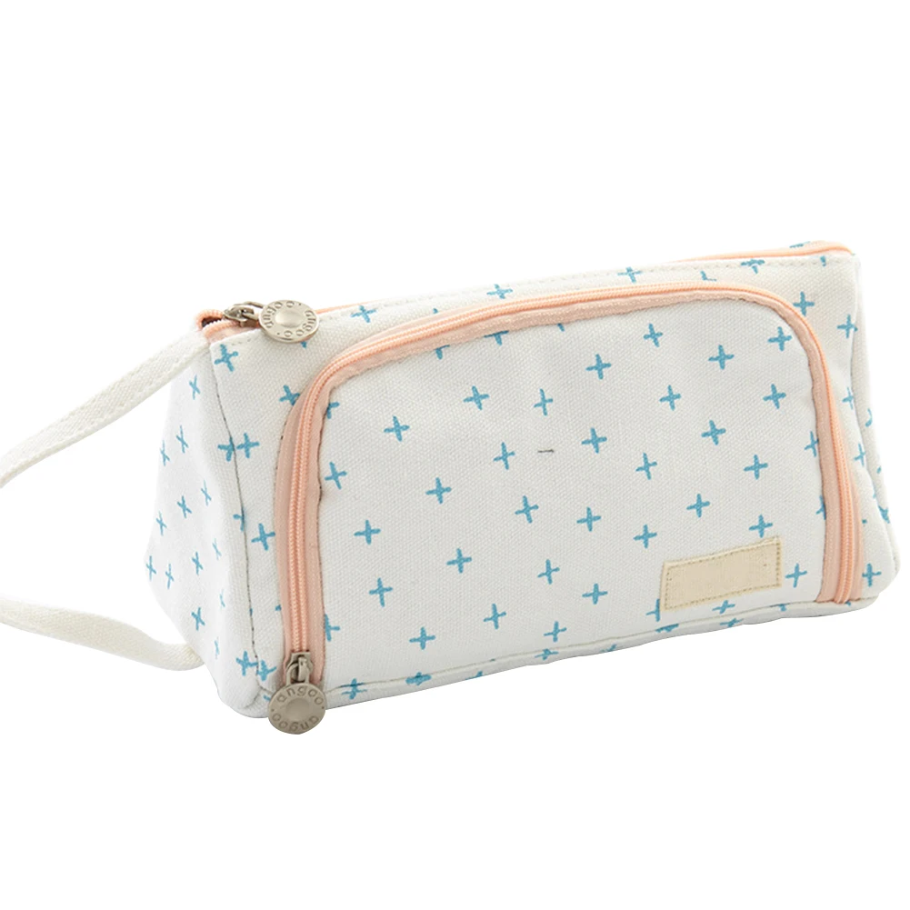 

Simple Organizer Multifunctional Canvas Pouch School Kawaii Zipper Pencil Case Large Capacity Stationery Portable Office
