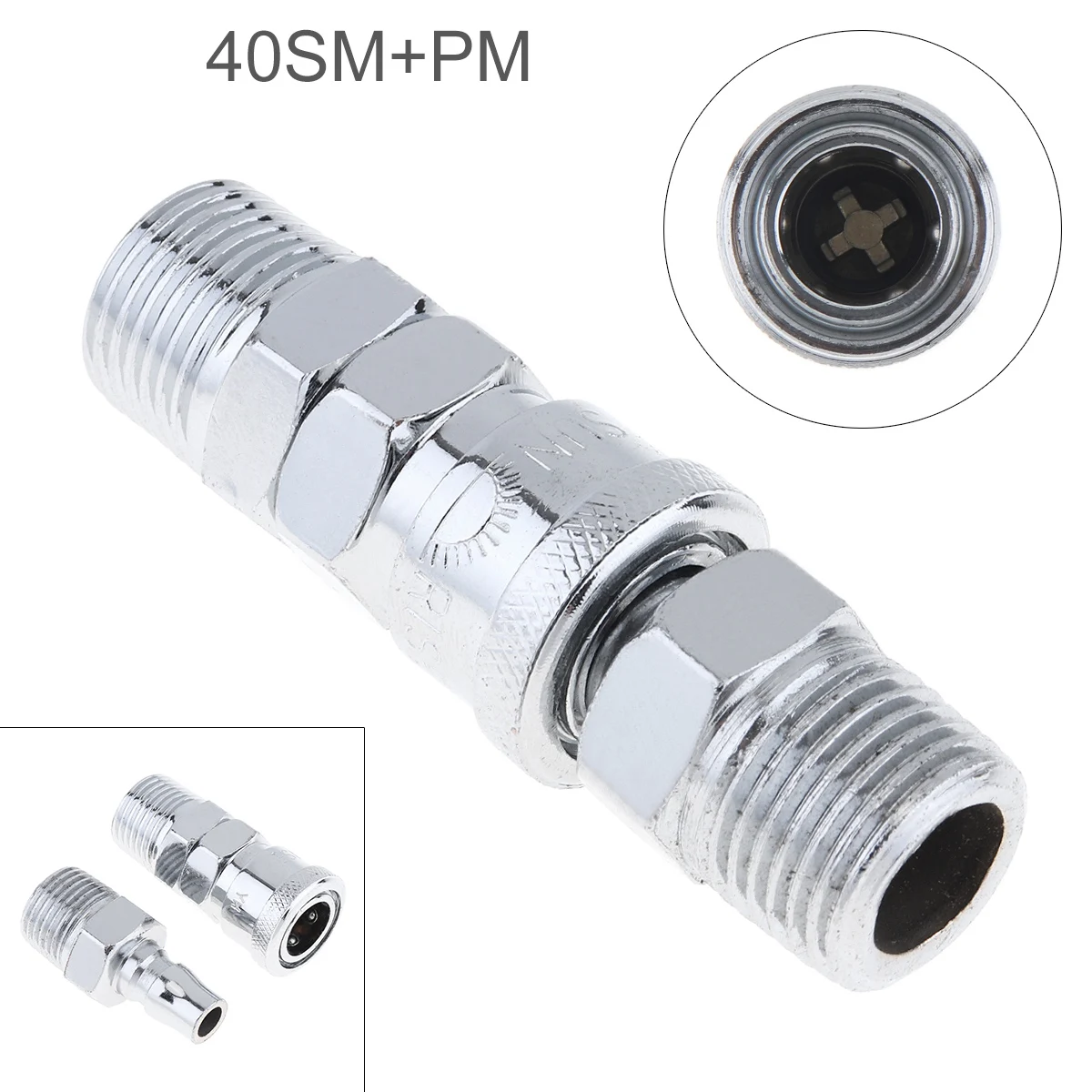 

2pcs/set TL-S12 40SM+PM High Speed Steel Pneumatic Fitting Quick High Pressure Connector Telescopic Buckle for Air Compressor