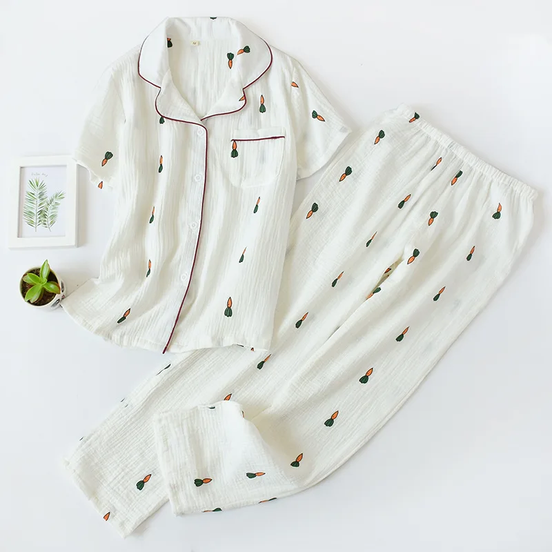 Pijama пижамный комплект для женщин летний Ночной костюм хлопковый домашний комплект одежды для сна Пижама с короткими рукавами для женщин Fdfklak