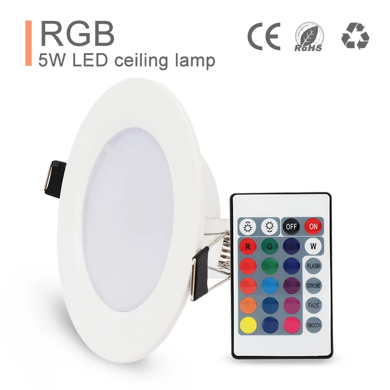 10 шт RGB потолочный светильник свет 5 W 10 W RGB потолочный светильник с регулируемой яркостью фары белый корпус скрытый точечный лампы освещения