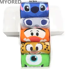 Myored 5 пар женские носки с принтом кошка, собака животных Невидимый носки-башмачки тапочки из хлопчатобумажной ткани летние короткие ботильоны Kawaii милые носочки без коробки