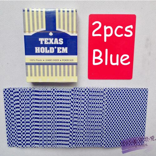 15% 2 шт/лот Baccarat Texas Hold'em пластиковые игральные карты Пластиковые ПВХ водонепроницаемые атласные для покера карты Pokerstar настольная игра - Цвет: 2 blue